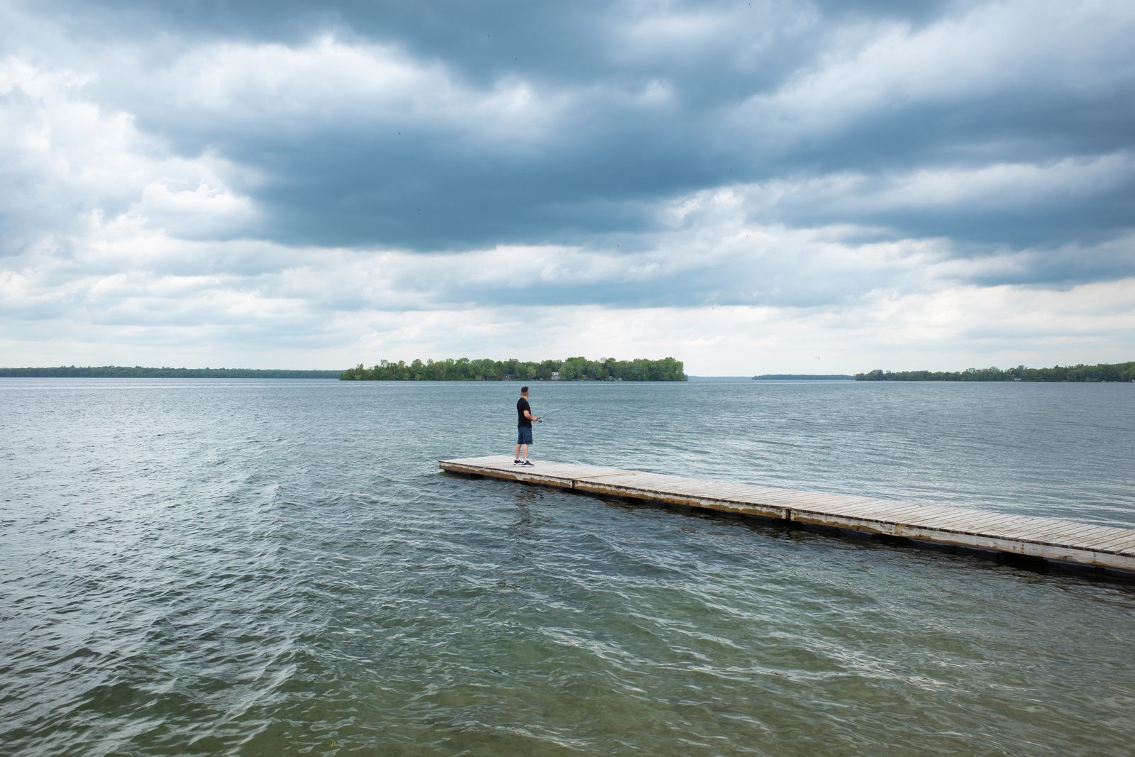 Fishing boat on a lake